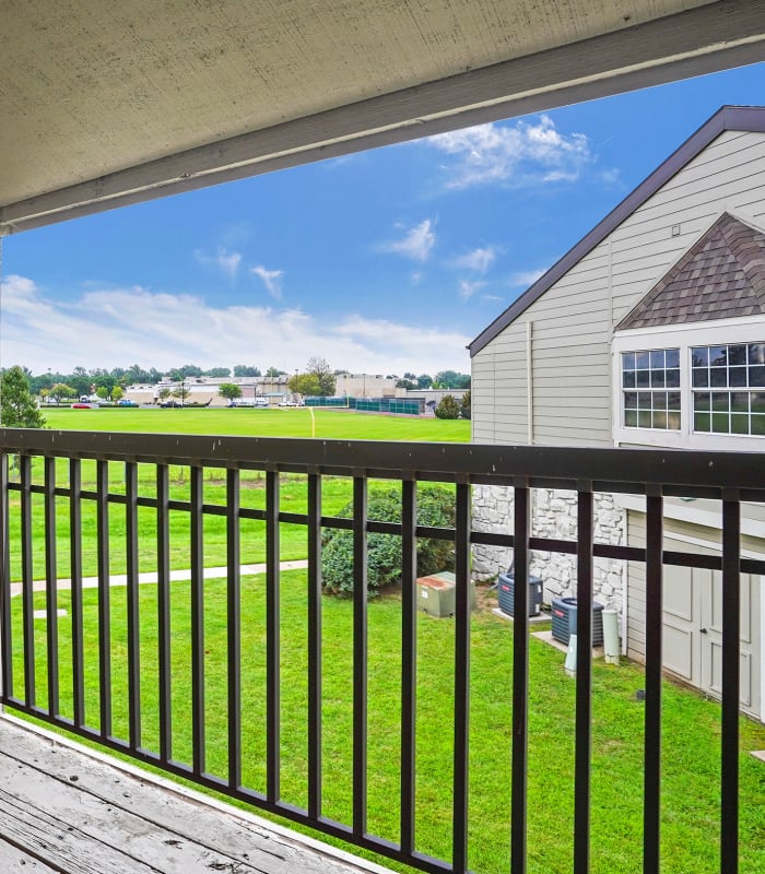 Balcony at Aspen Park Apartments in Wichita, Kansas