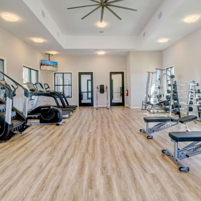 Modern resident fitness center at Antigua at Lakewood Ranch in Lakewood Ranch, Florida