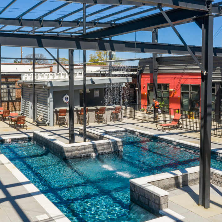Resident patio at Scott's Edge, Richmond, Virginia