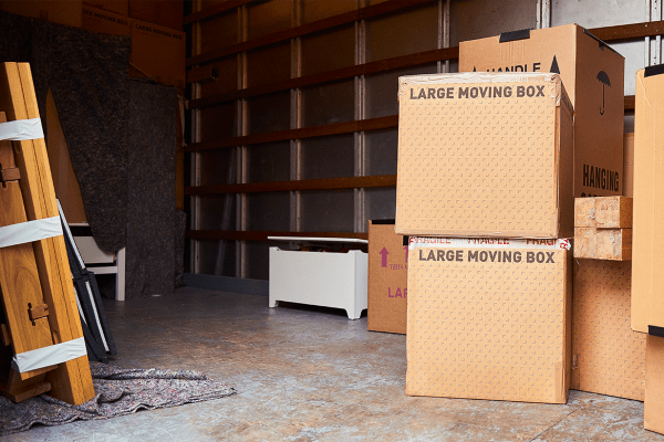 Items stored in a large unit at a BuxBear Storage location