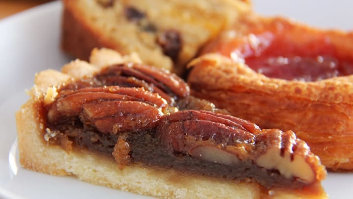 Slice of pecan pie at Olympus Grand Crossing in Katy, Texas