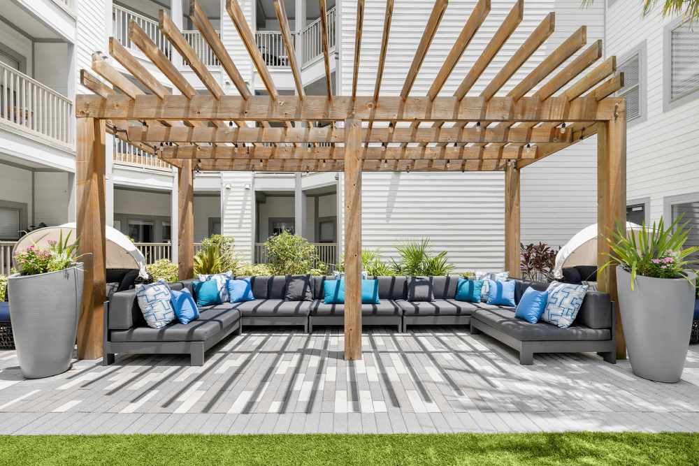 Poolside Lounge Area at SoBA Apartments in Jacksonville, Florida