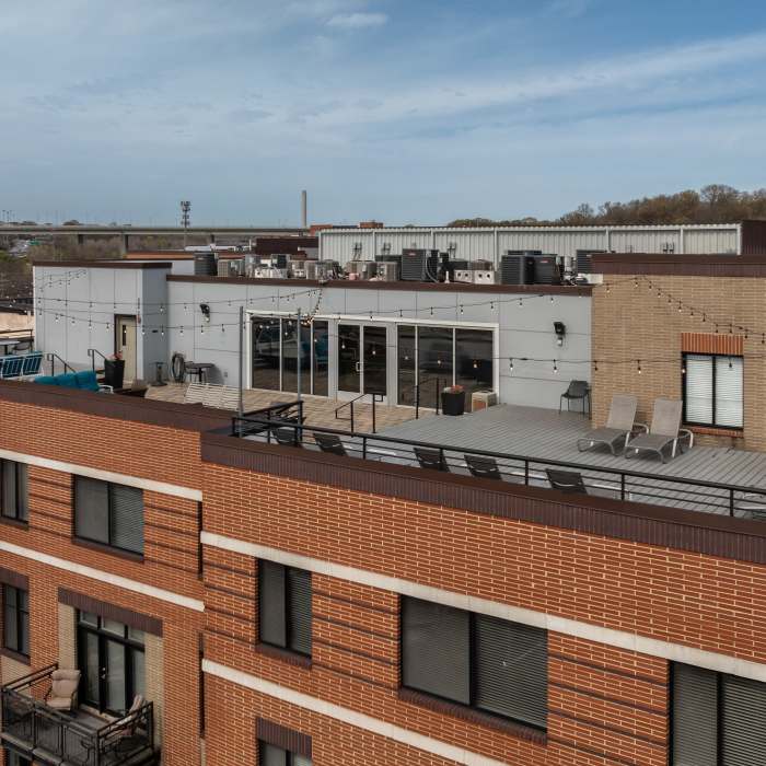 Apartment roofdeck view at Cedar Broad, Richmond, Virginia