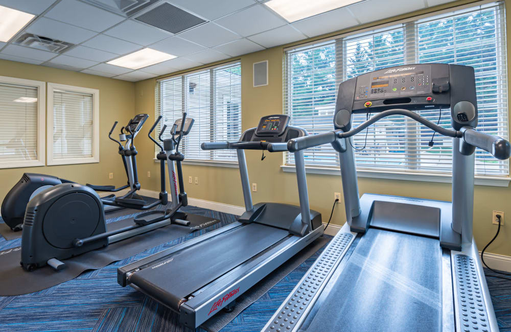 Fitness center at Village Square Apartments & Townhomes in Glen Burnie, Maryland