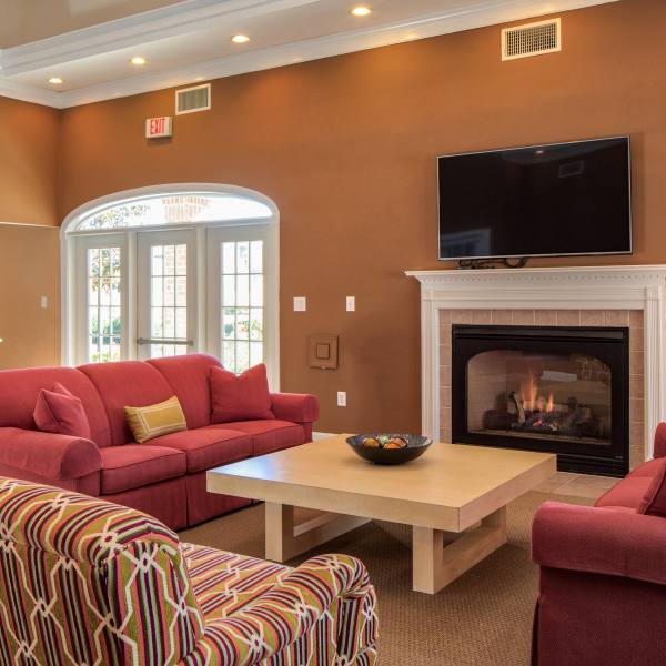 Clubhouse with fireplace at Magnolia Chase, Virginia Beach, Virginia