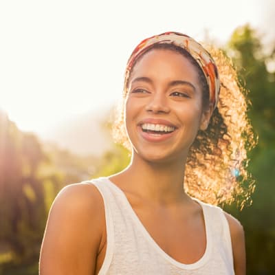 Resident enjoying the outdoors on a sunny day near Motif Apartments in Lynnwood, Washington