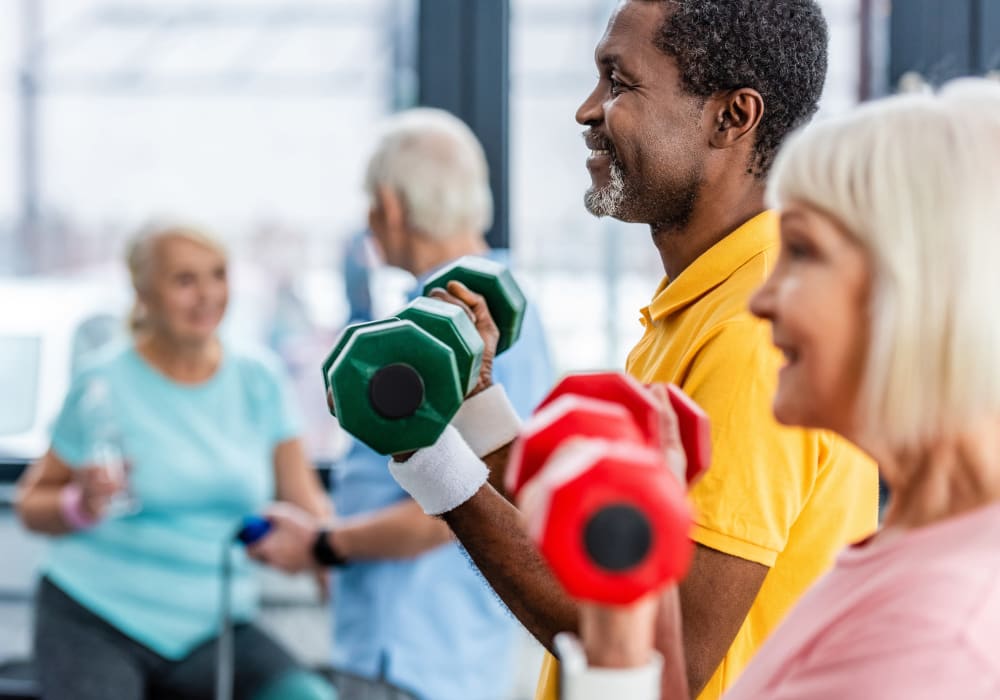 Residents working out at Holden Southcenter in Tukwila, Washington. 