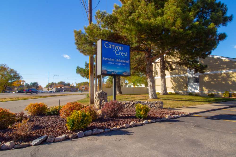 Property signage at Canyon Crest in Ogden, Utah
