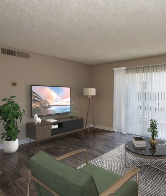 Living room area at San Juan Hills in Fair Oaks, California