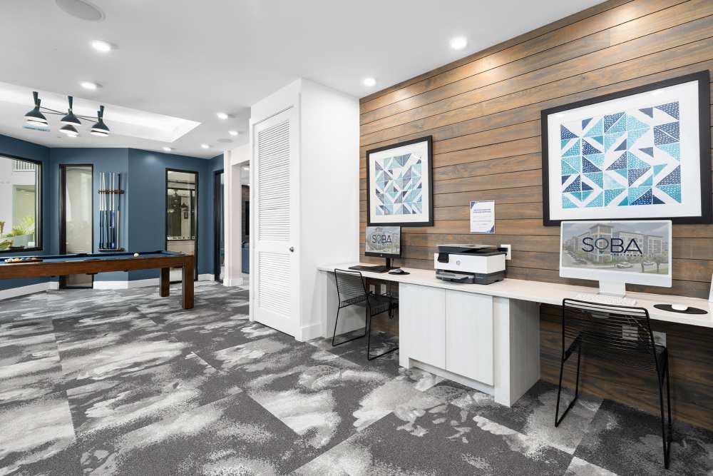 WIFI area at SoBA Apartments in Jacksonville, Florida