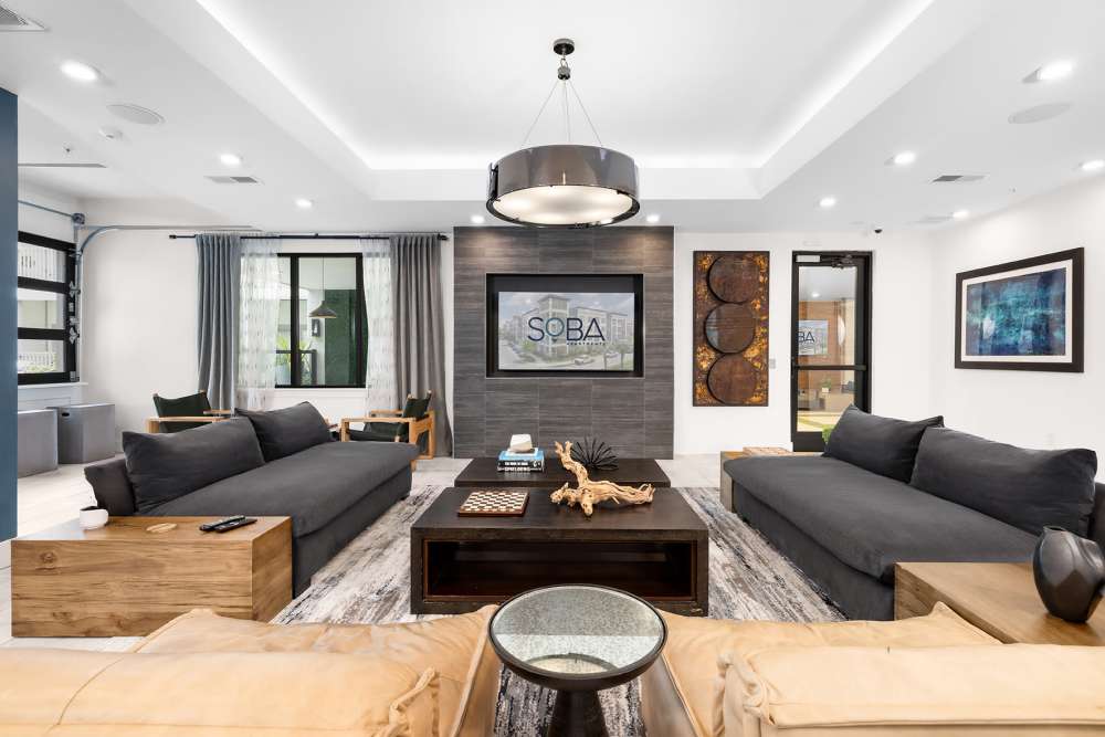Clubhouse Lounge at SoBA Apartments in Jacksonville, Florida