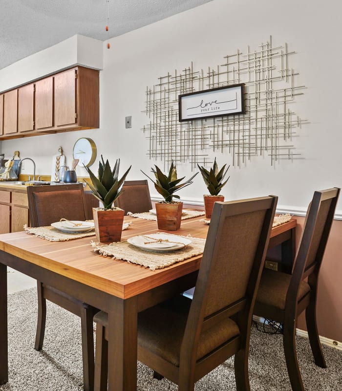 Dining room at Raintree Apartments in Wichita, Kansas