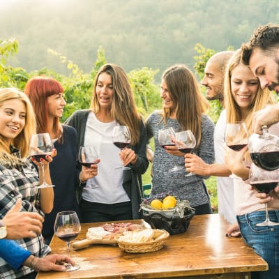 residents together drinking wine at Gela Point in Virginia Beach, Virginia