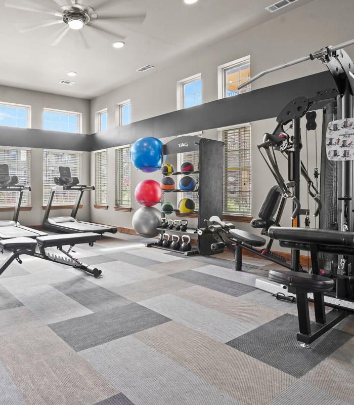 Gym at Mission Point Apartments in Moore, Oklahoma
