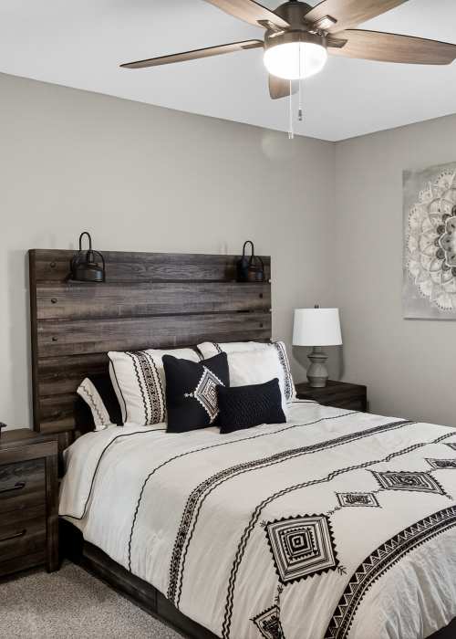 Model bedroom at Trinity Lakes in Cordova, Tennessee