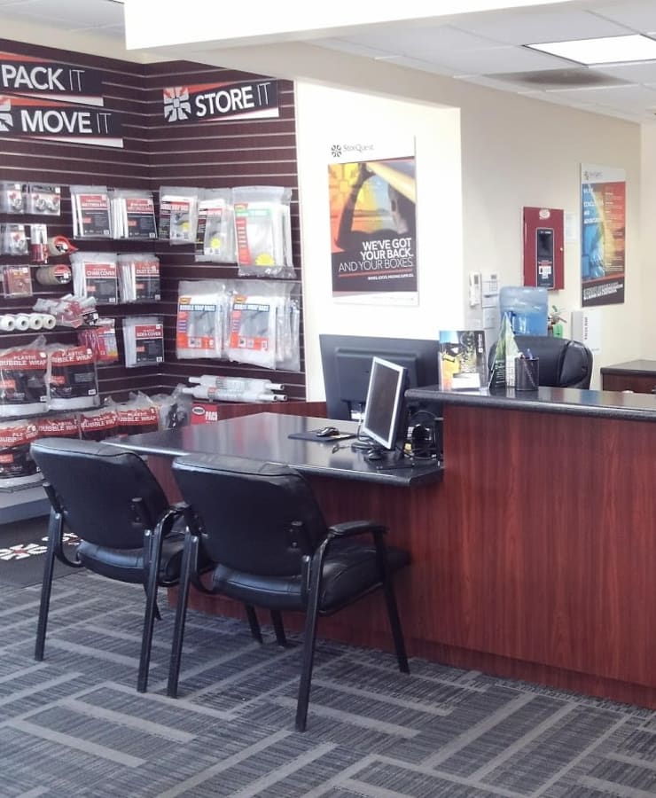 Interior of the leasing office at StorQuest RV/Boat and Self Storage in Indio, California
