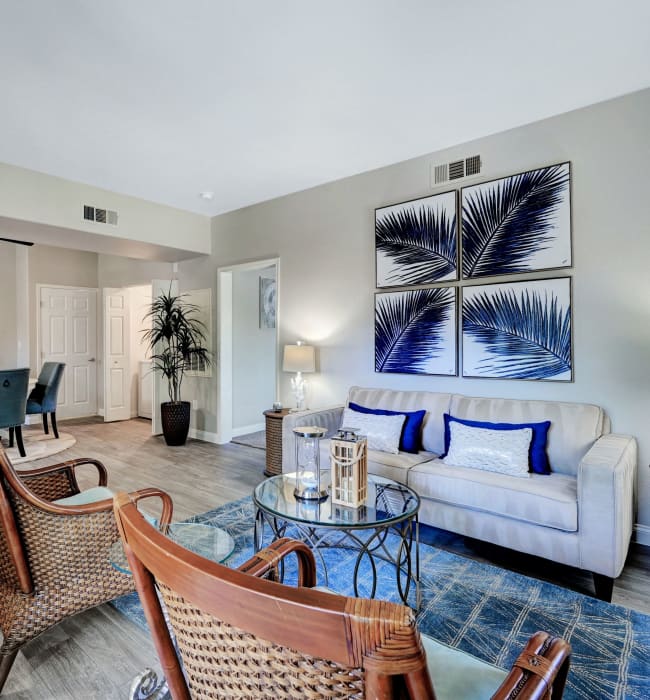 model living room at Canyon Villas Apartments in Las Vegas, Nevada