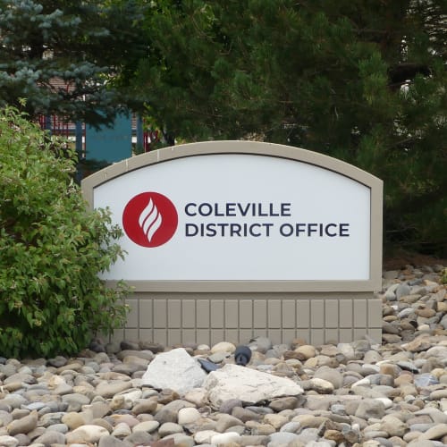 Welcome sign at Coleville in Coleville, California