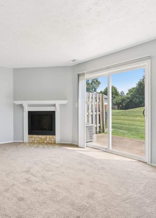 Model living room at Castleton Manor Apartments in Indianapolis, Indiana