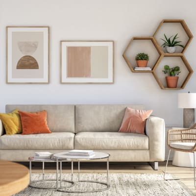 Nicely decorated living room at 210-220 E. 22nd Street in New York, New York